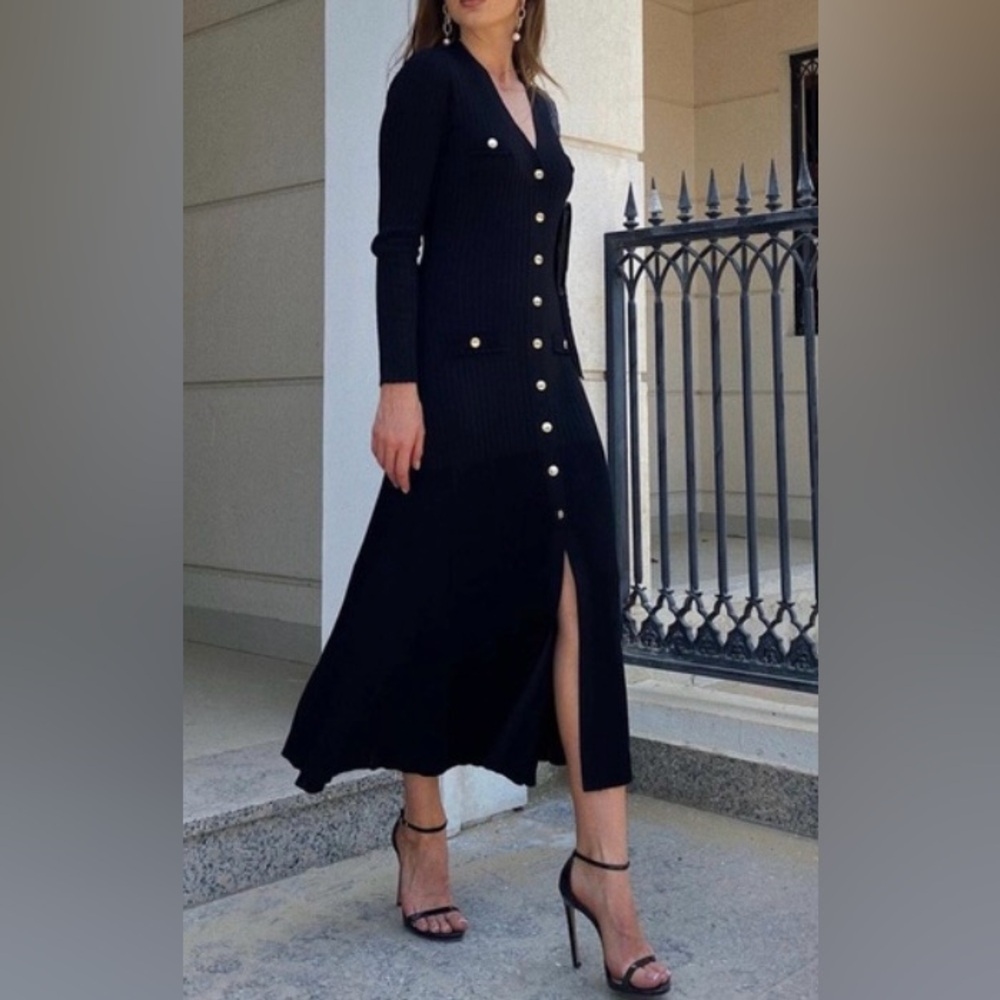 Sexy Black Button-Up Dress to show off your curves